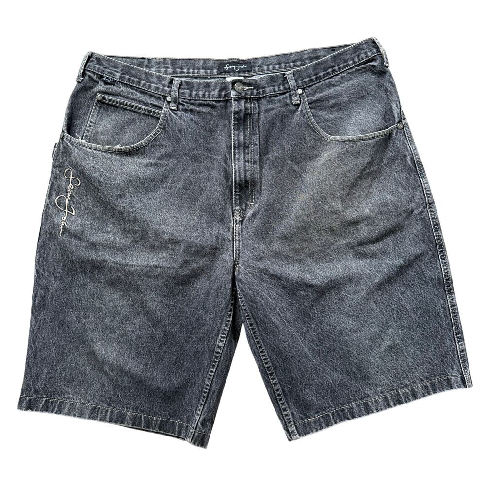 Sean John Black Washed Denim‎ Jean Shorts Men's Size 42